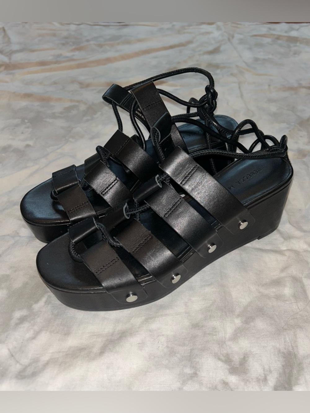 NWOB Rebecca Minkoff Studded Strappy Gladiator Wedges